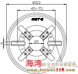 DZ-02探测器通用底座外形示意图